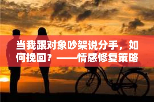 当我跟对象吵架说分手，如何挽回？——情感修复策略指南