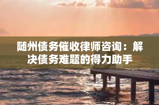 随州债务催收律师咨询：解决债务难题的得力助手