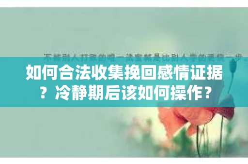 如何合法收集挽回感情证据？冷静期后该如何操作？