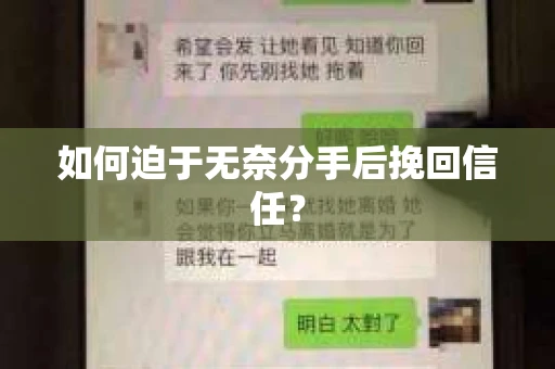 如何迫于无奈分手后挽回信任？